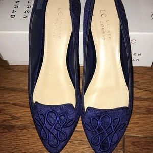 Lauren Conrad Blue Velvet flats